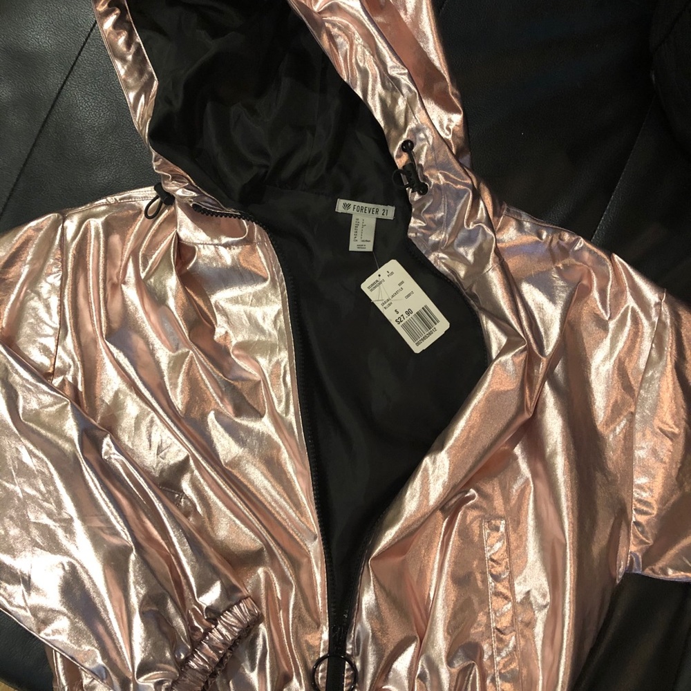 New Blush Pink Metallic Crop Jacket